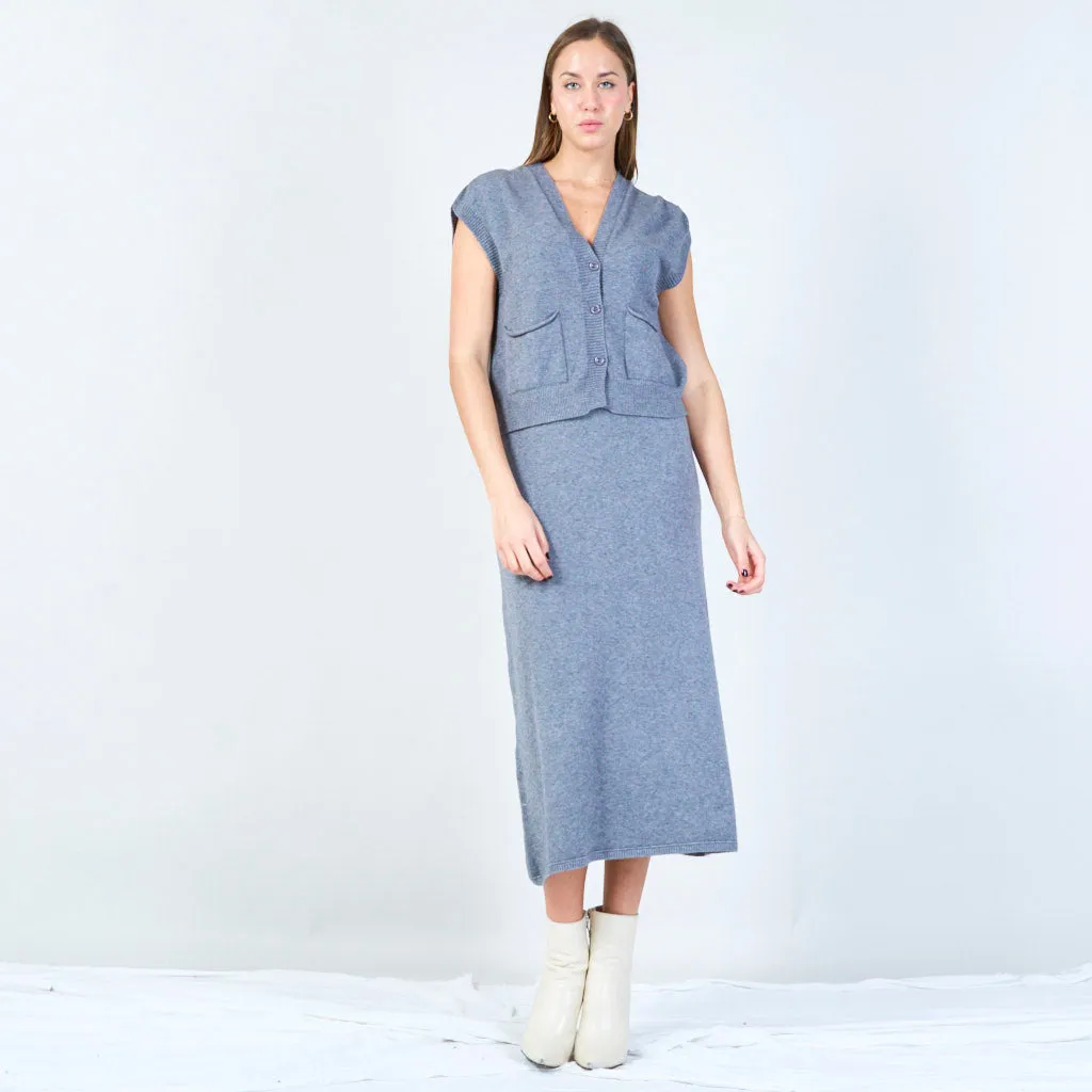 Sleeveless button-up cardigan vest wholesale