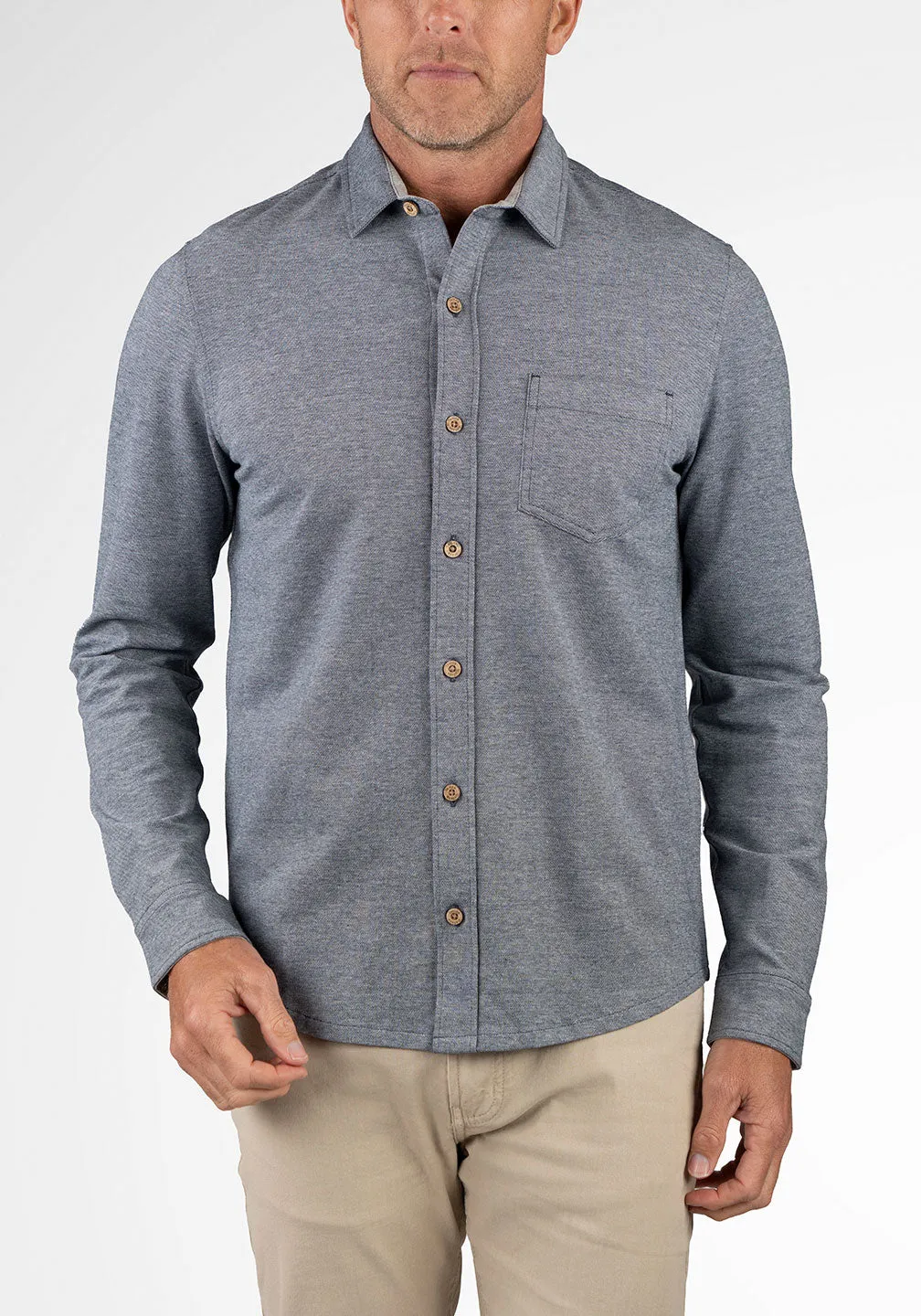 Stretch Birdseye Pique Slim-Fit Knit Shirt