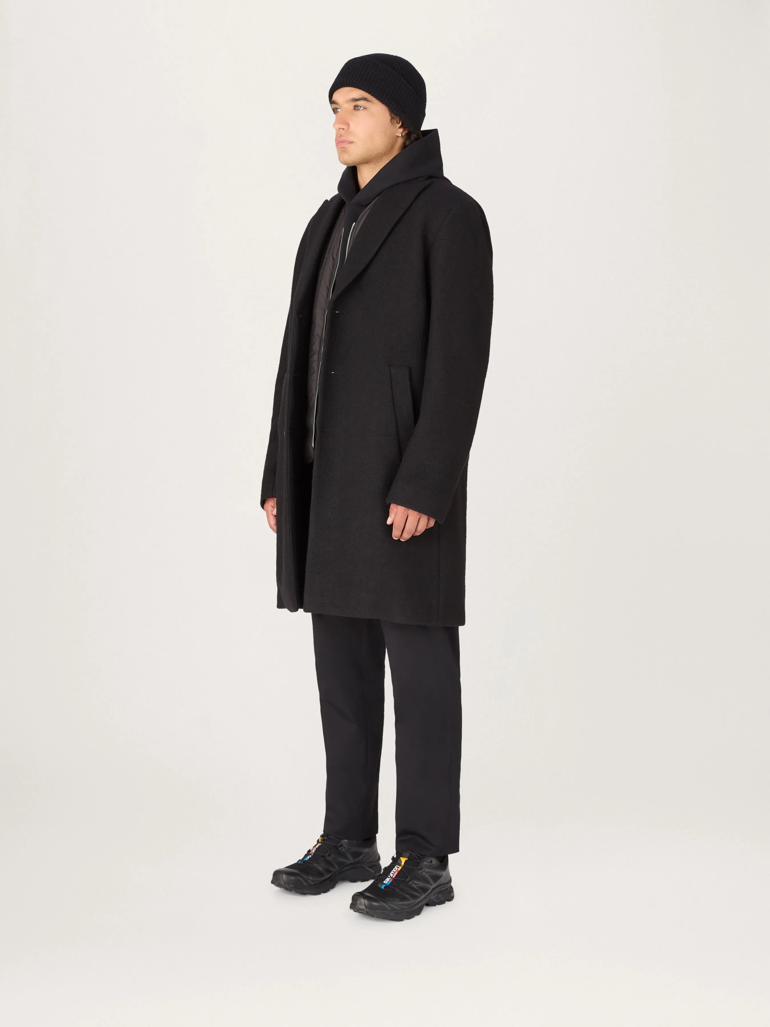 The Jersey Wool Coat || Black | LESTRANGE