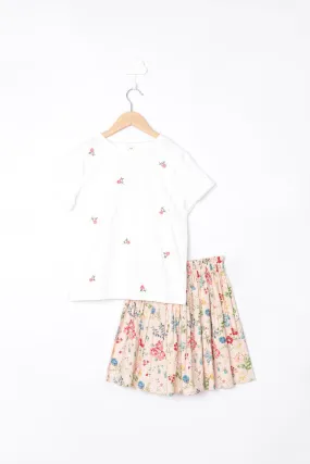 THE PEACH GARDEN SKIRT SET