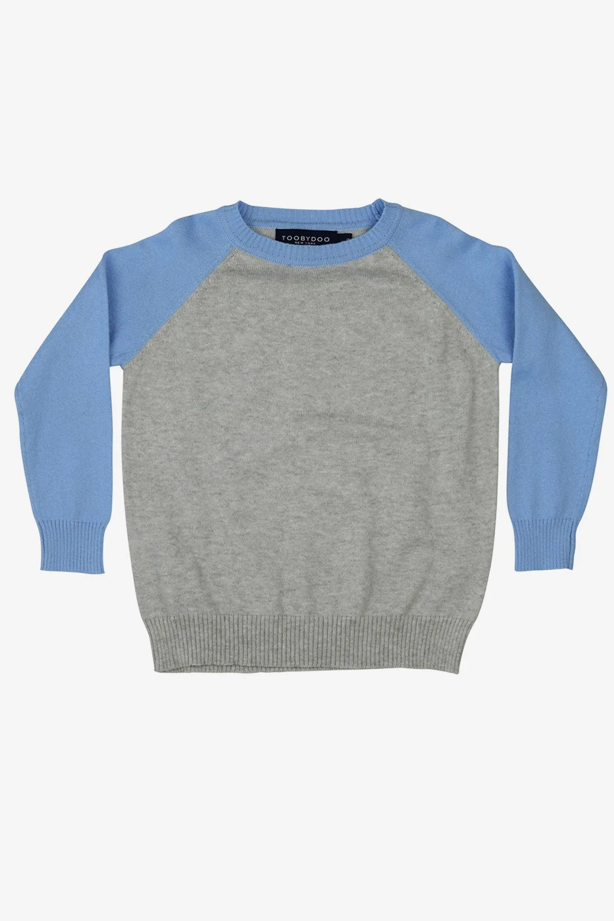 Toobydoo Baseball Boys Sweater - Grey/Light Blue