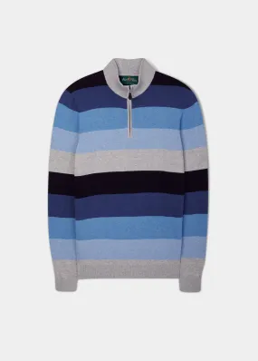 Trowbridge Stripe 1/4 Zip Jumper in Dove