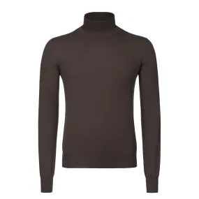 Turtleneck Cashmere Sweater in Brown