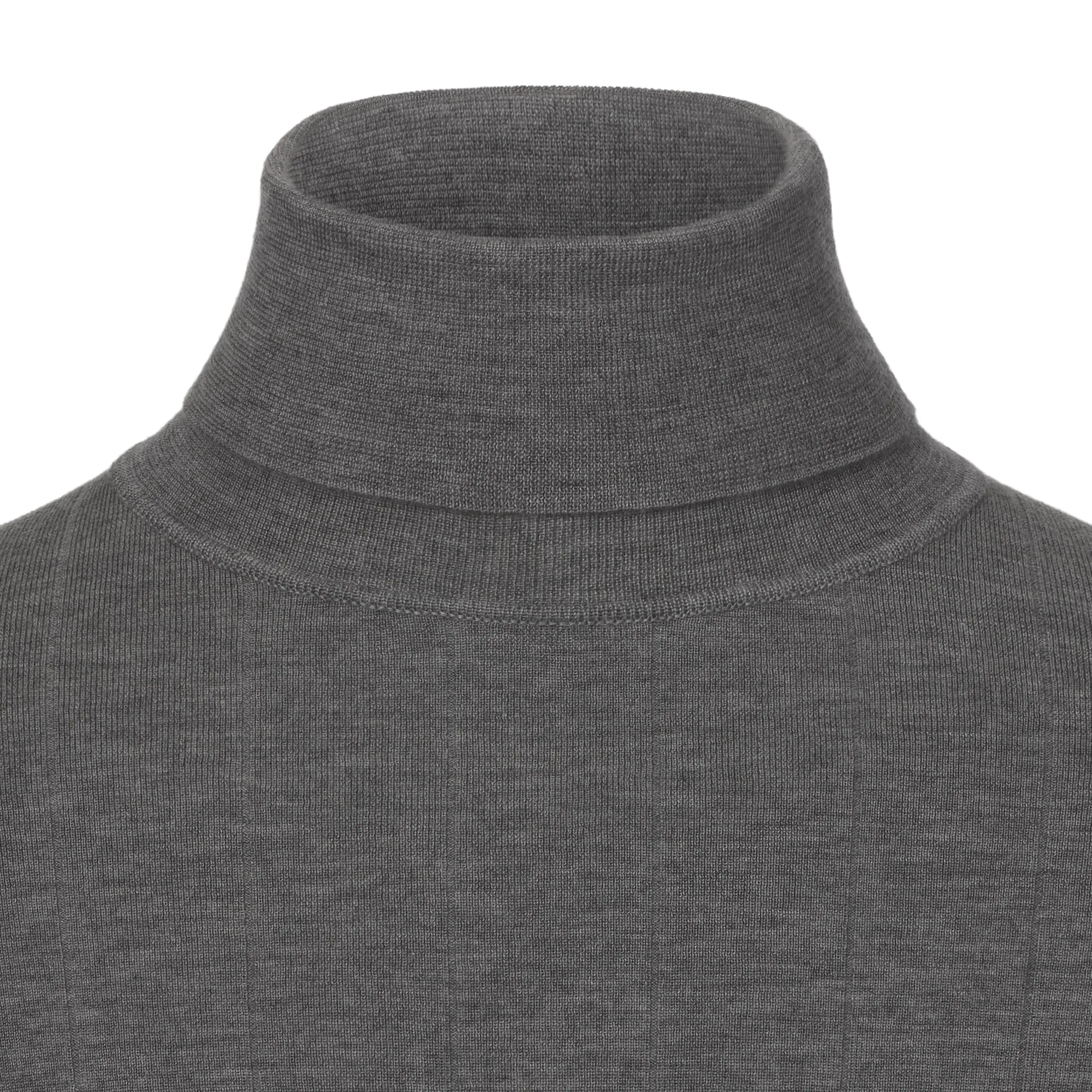 Turtleneck Ribbed Cashmere Sweater in Grey