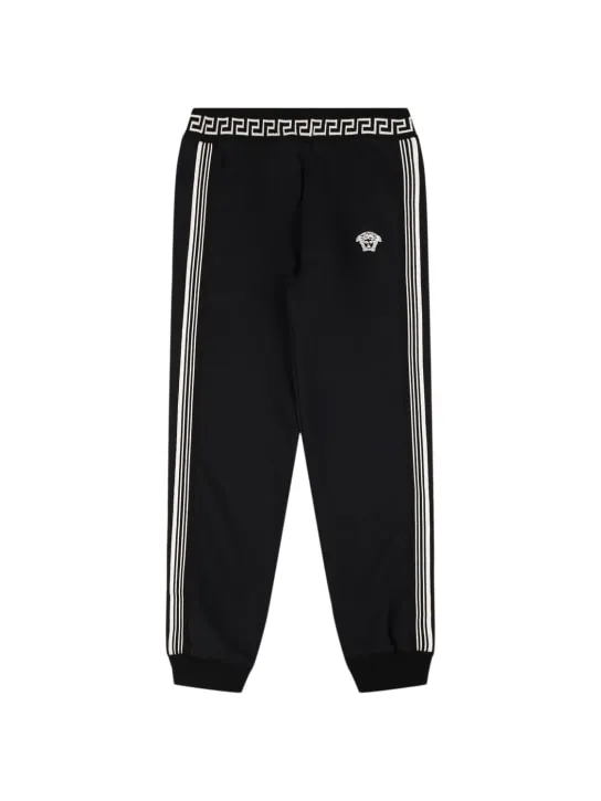 Versace   Embroidered cotton sweatpants 