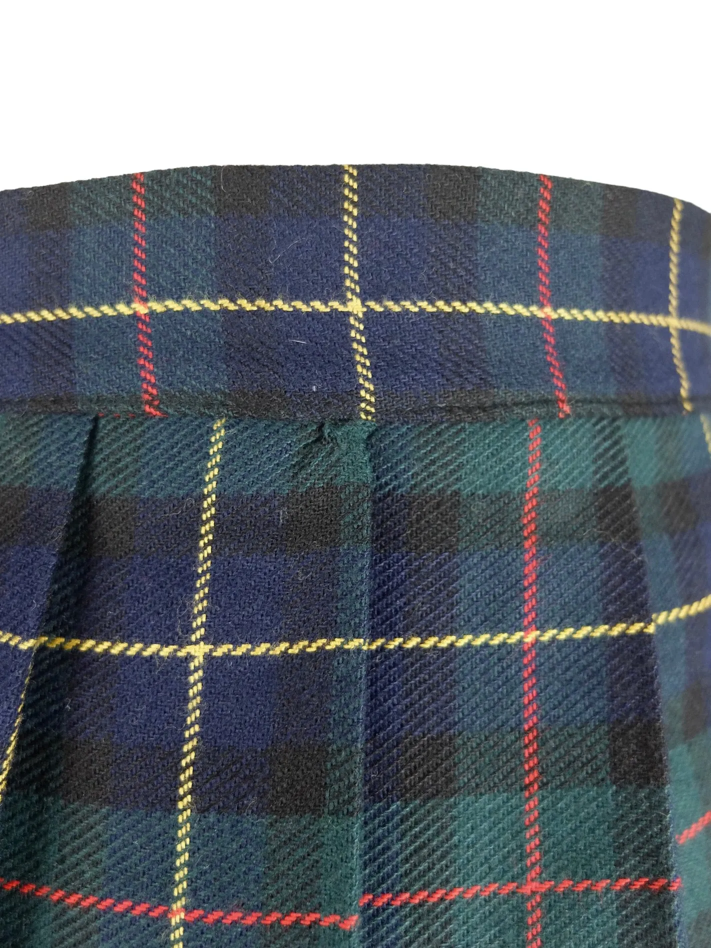 Vintage 90s Y2K Schoolgirl Academia Grunge Wool Blend Blue & Green Plaid High Waisted Check Print Pleated Wrap Mini Skirt | 26 Inch Waist