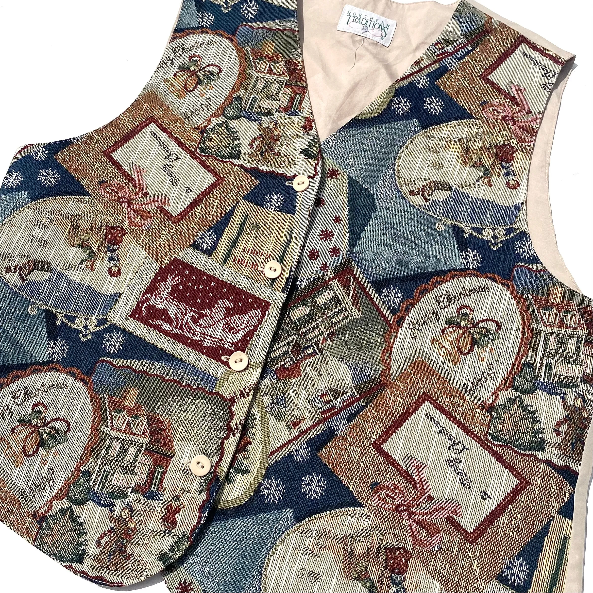 Vintage Northern Traditions Christmas Tapestry Vest