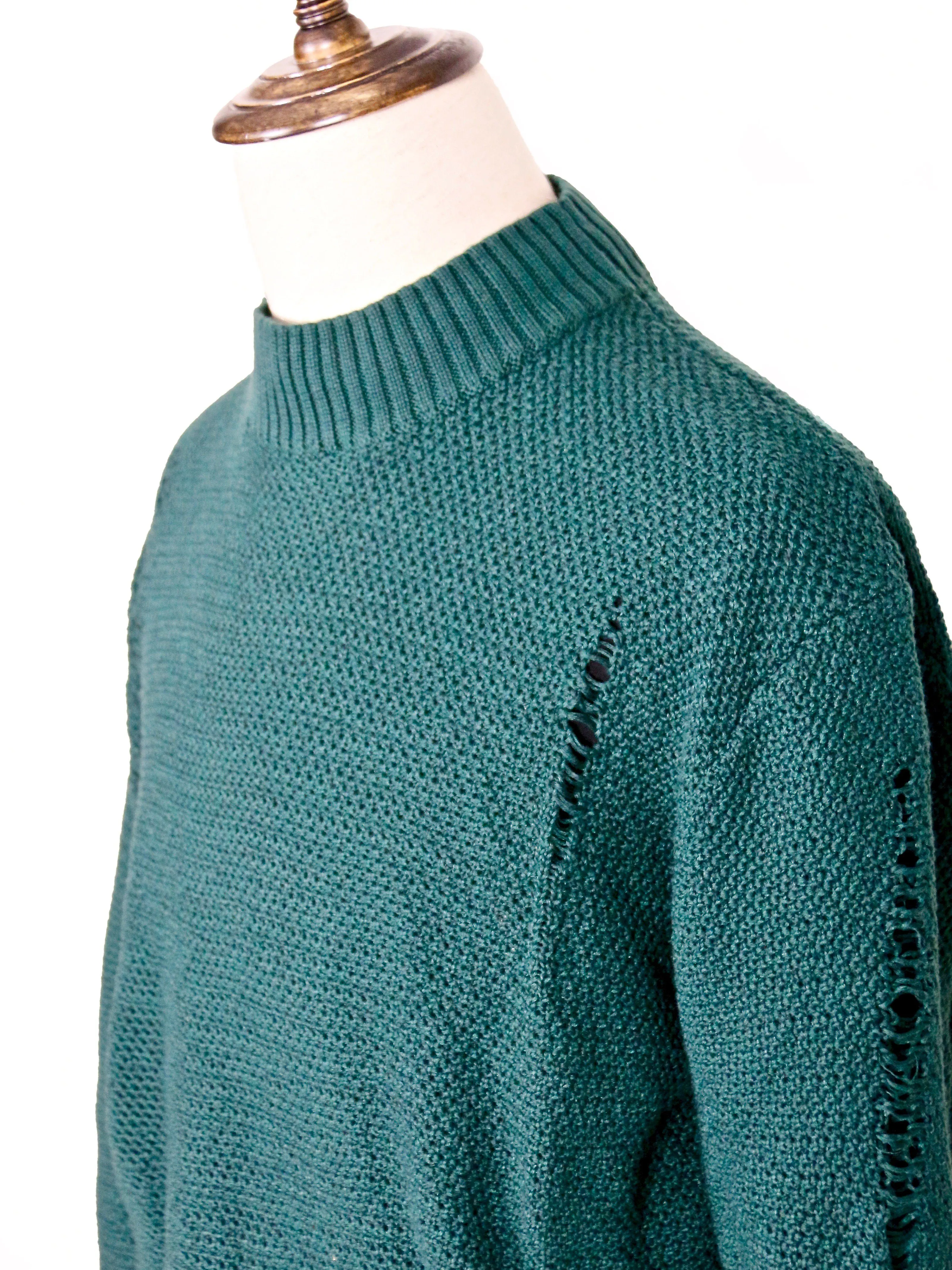 Virid Detail-Ragged Oversized Jumper