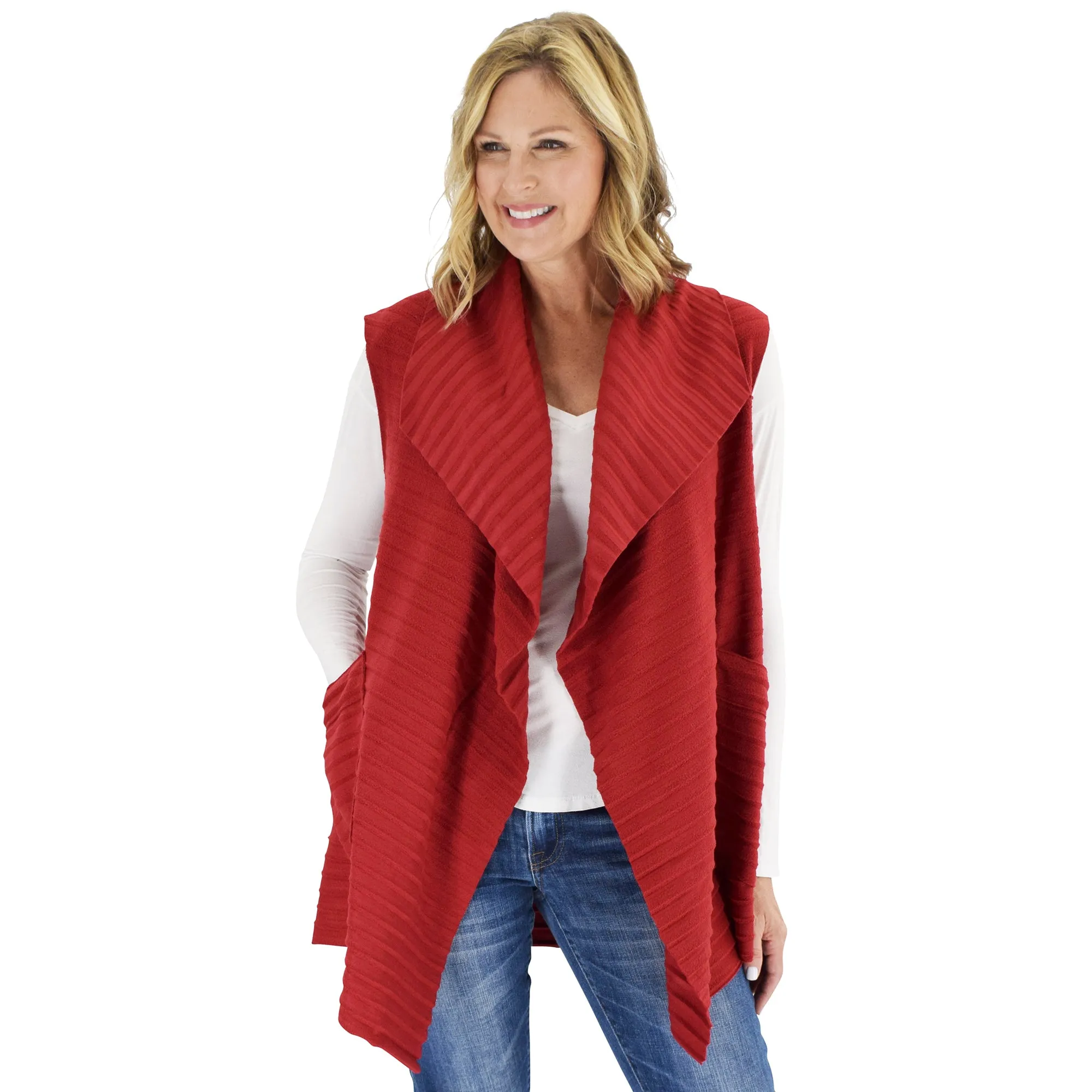 Weekender Cozy Coat Fleece Vest with Pockets Two Sizes!