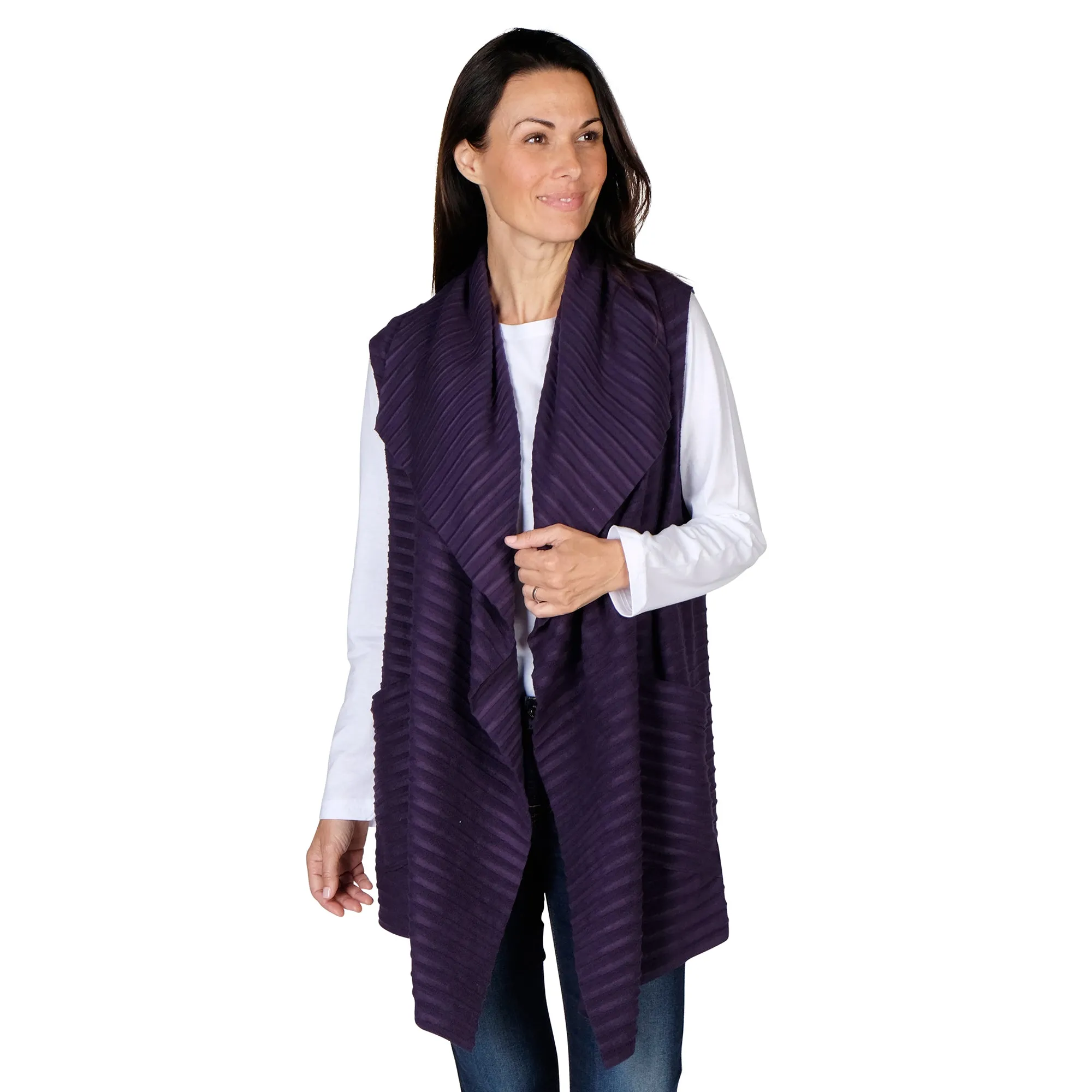 Weekender Cozy Coat Fleece Vest with Pockets Two Sizes!