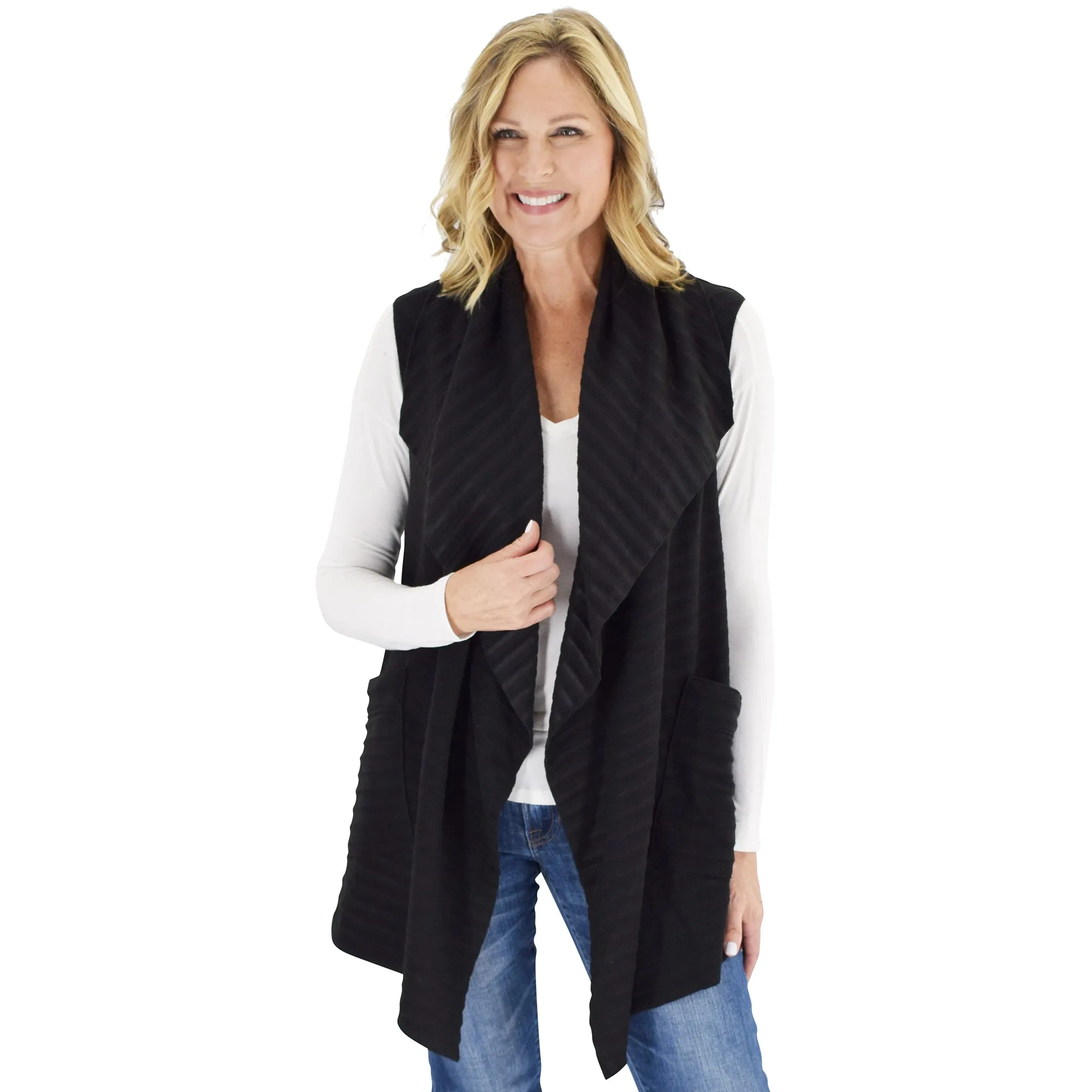 Weekender Cozy Coat Fleece Vest with Pockets Two Sizes!