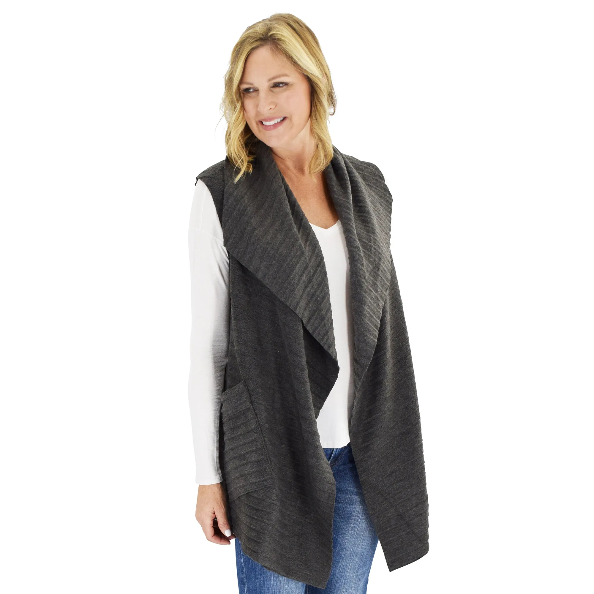 Weekender Cozy Coat Fleece Vest with Pockets Two Sizes!