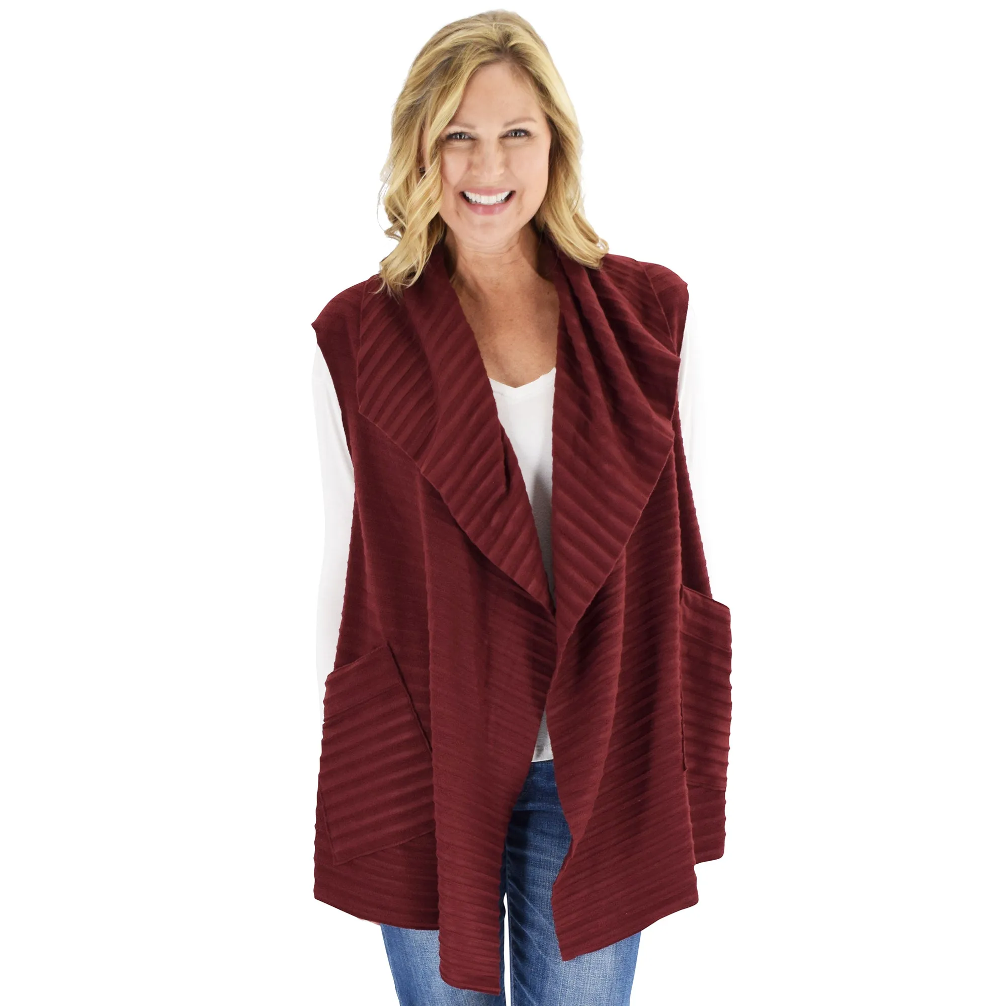 Weekender Cozy Coat Fleece Vest with Pockets Two Sizes!