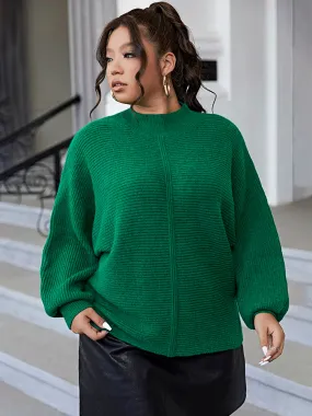 Wenkouban-Christmas Thanksgiving outfits_Dark Plus Size Casual Soft Long Sleeve Green Christmas Sweater