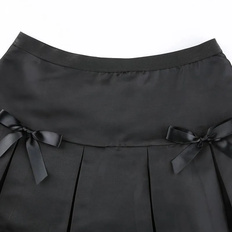 Womens Black Pleated Skirt