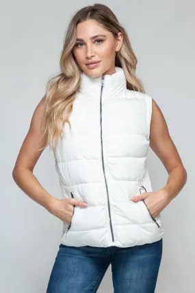 Zip Up Turtleneck Vest with Pockets